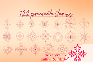 120 Procreate Fine Line Ornaments