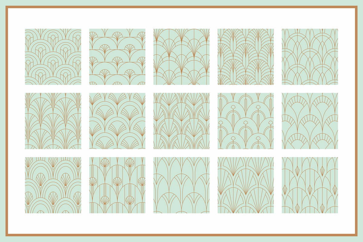 Fish Scale Art Deco Patterns, a Pattern Graphic by Firowerk (Photo 11 of 11)