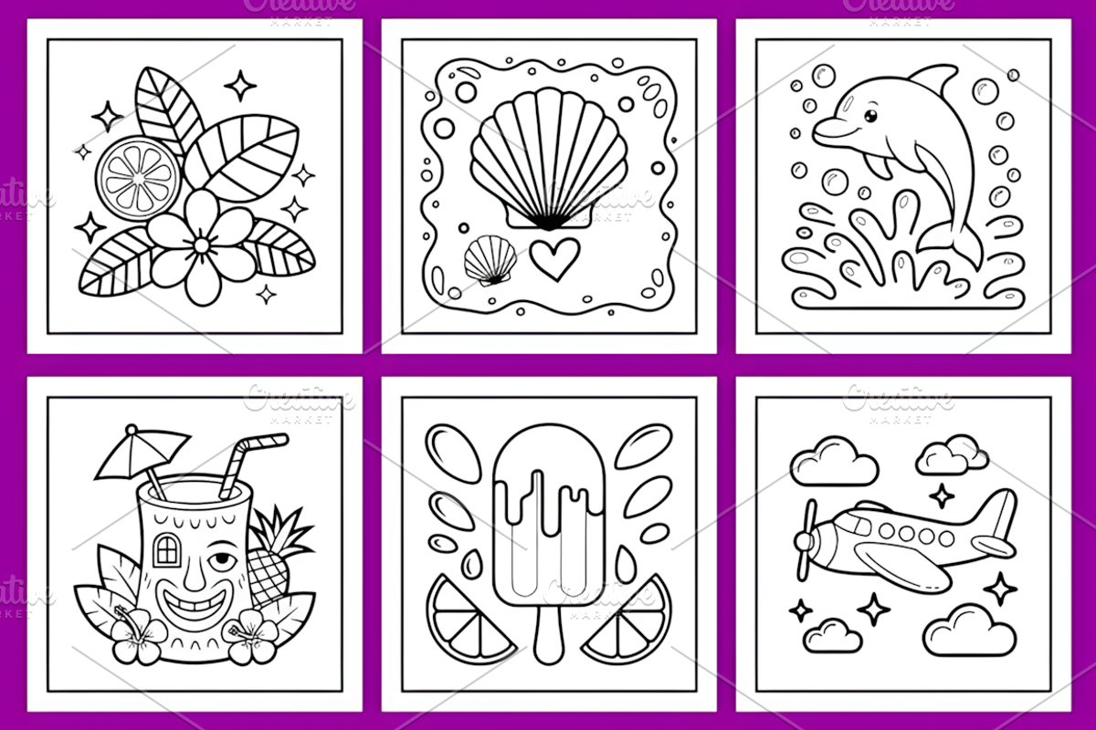 Bold and Easy Cute Summer Coloring, a Seasonal Illustration by Ink Gallery (Photo 2 of 4)