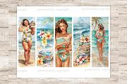 Summer Bookmarks | Bookworm Gift, a Seasonal Illustration by GlamArtZhanna (Thumbnail 3 of 3)