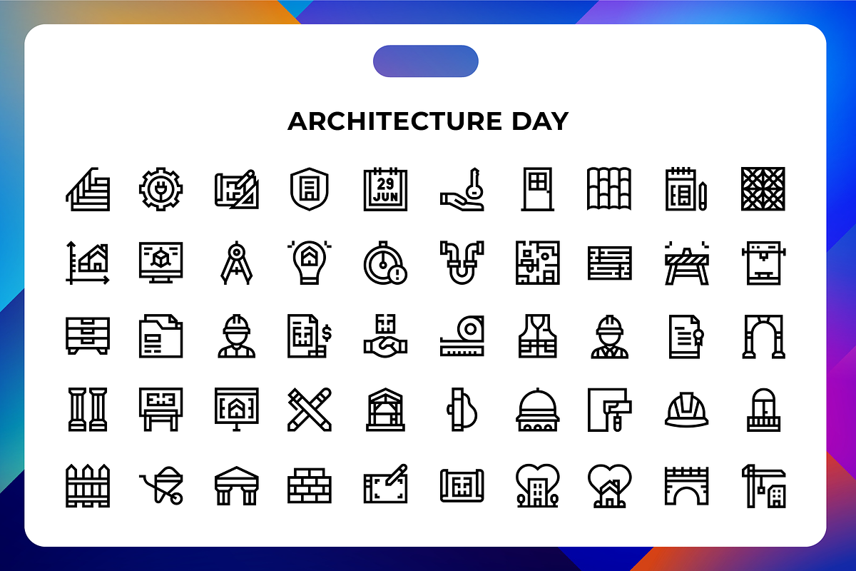 Architecture Day Icons, an Icon by Wencory