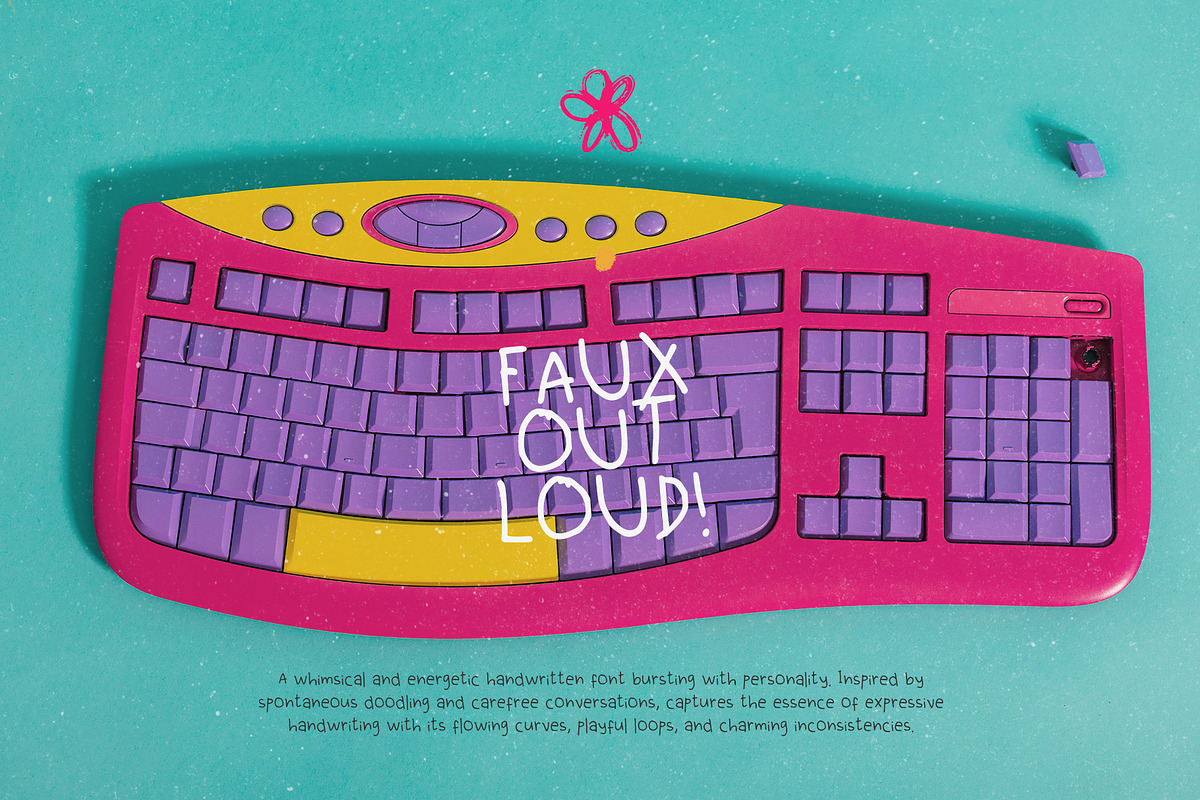Faux Out Loud Playful Handwritten, a Handwritten Font by Perplexitics (Photo 3 of 10)