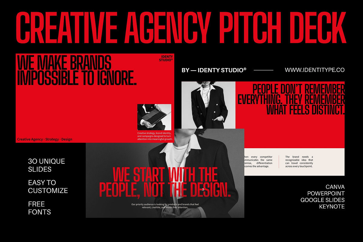 Creative Agency Pitch Deck Template, a Presentation Template by Identy Studio (Photo 1 of 7)