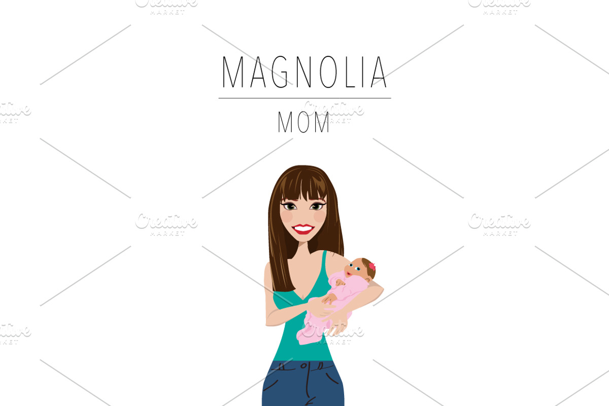 Mom & Baby Portrait Clip Art, a Person Illustration by Lauren Lesley Studio (Photo 18 of 33)