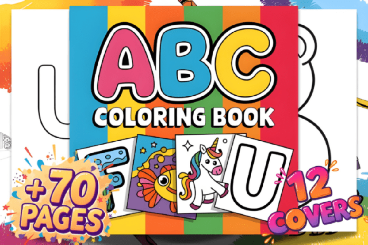 ABC Coloring Pages for Kids, a Decorative Illustration by Ink Gallery