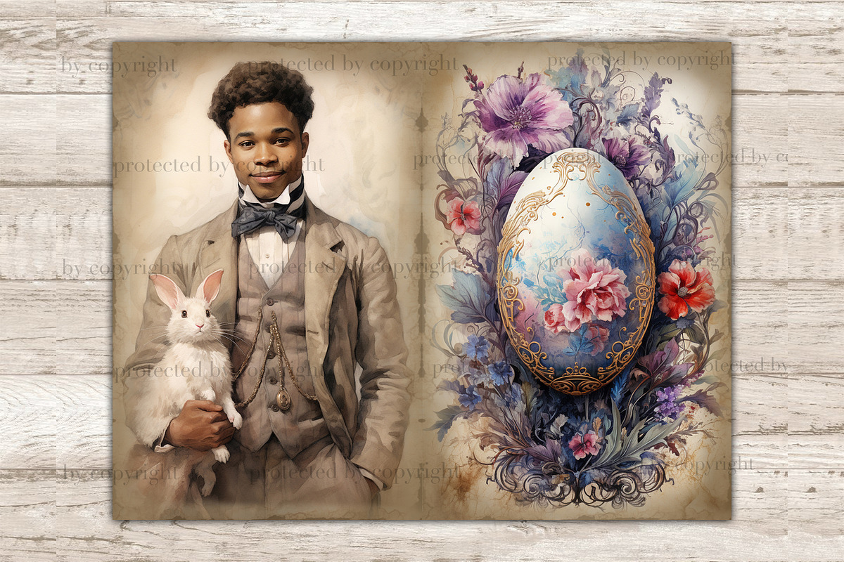 Victorian Easter Junk Journal Kit, a Seasonal Illustration by GlamArtZhanna (Photo 3 of 10)