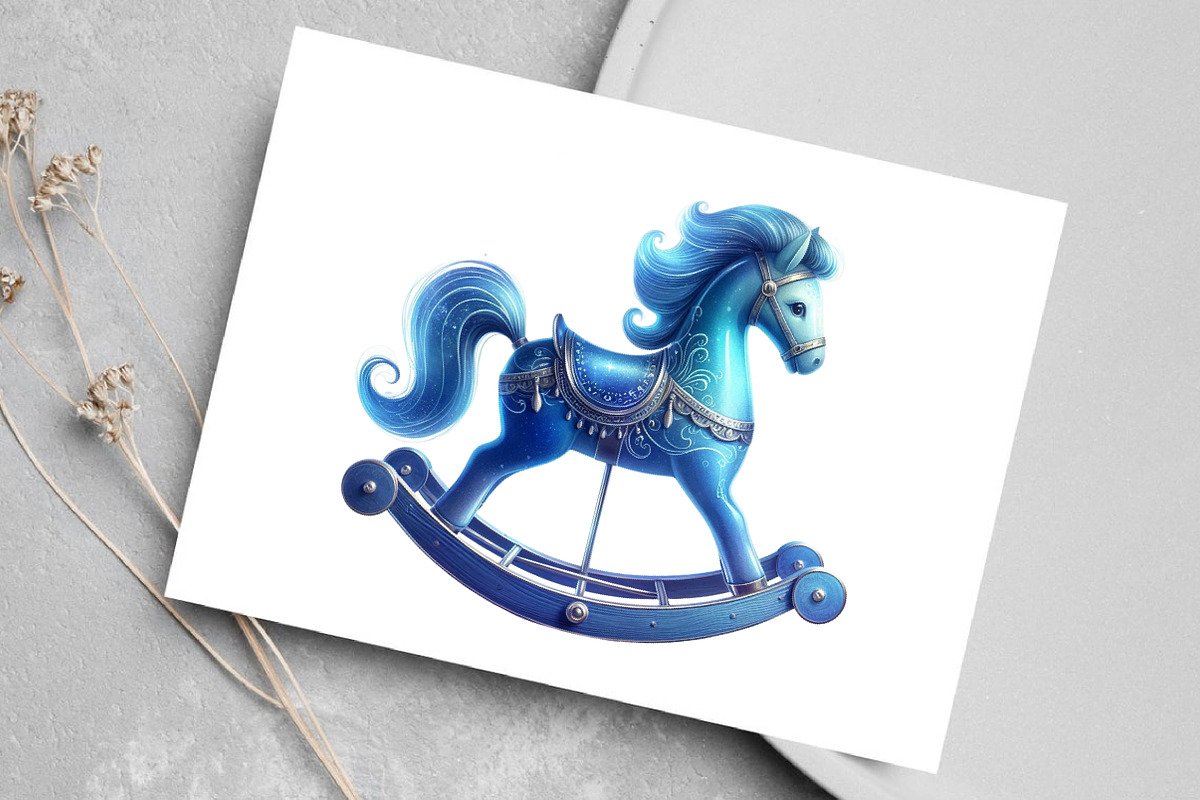 Watercolor Blue Christmas Clipart, an Illustration by Canvas Craft (Photo 4 of 7)