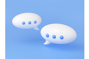 3d Render Chat Bubbles Isolated