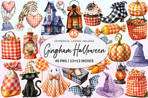 Gingham Halloween Clipart, a Graphic by CitraGraphics