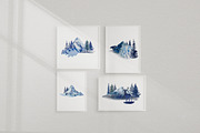 Watercolor winter mountains, a Seasonal Illustration by mArtstore (Thumbnail 4 of 8)