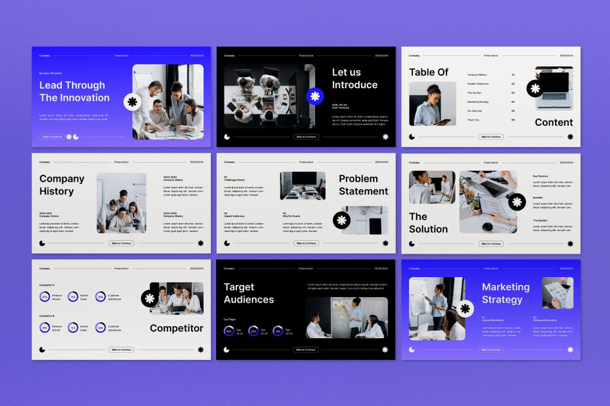 White Blue Pitch Deck Google Slide, a Presentation Template by graphicook (Photo 2 of 5)