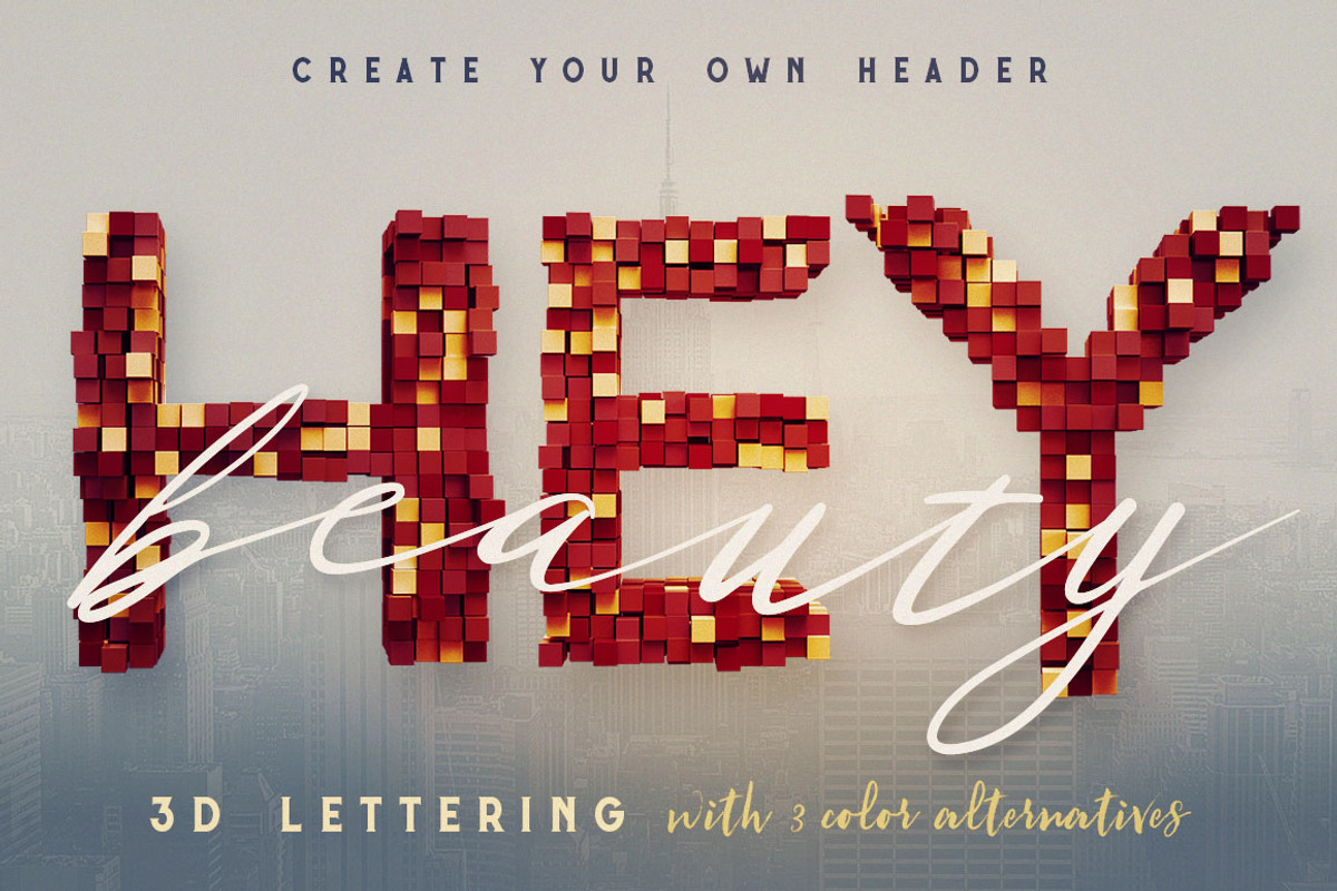 Color Cubes - 3D Lettering, a Graphic by MIIM
