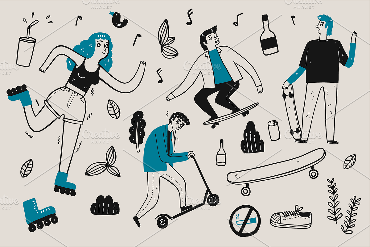 Hand drawn daily life activities, a Person Illustration by Huza Studio (Photo 9 of 9)