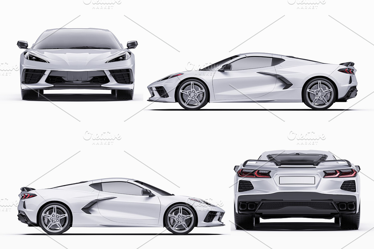 2020 Mid-Engine Supercar Coupe Set, an Advertising Mockup by Halal Graphic Studio (Photo 11 of 12)