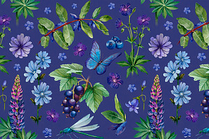 Blue And Purple Summer Nature