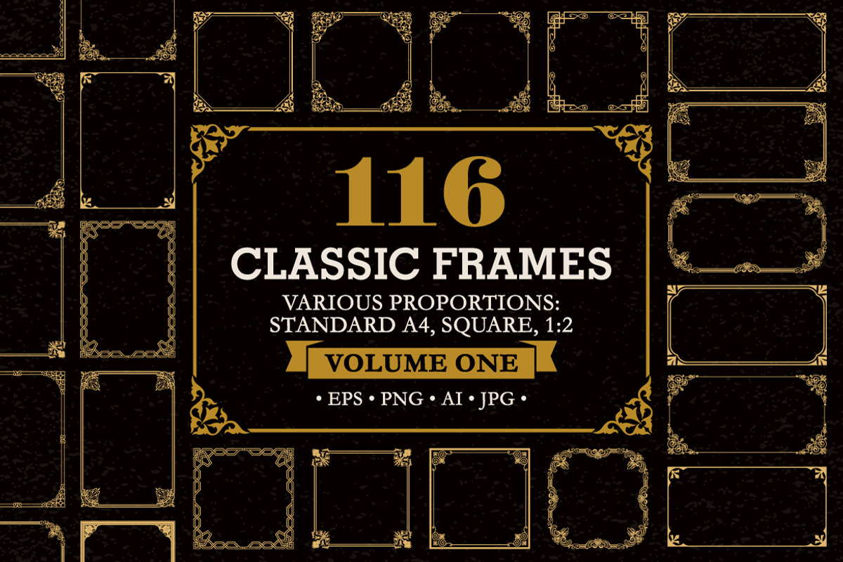Decorative frames and borders set #1, an Object Graphic by Digiselector Design Goods (Photo 1 of 7)