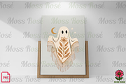 Boho Ghost with Floral Poncho, a Graphic by Moss Rose (Thumbnail 2 of 3)