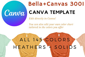 Canva Template Bella Canvas 3001
