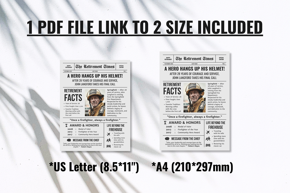Firefighter Retirement Template preview 3