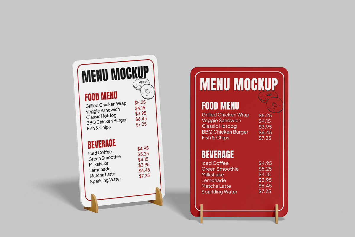 Menu Mockup, a Product Mockup by Bartama Graphic (Photo 3 of 4)