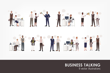 Business talks set, a Person Illustration by Good Studio