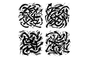 Grunge arrows black ink sketch, an Object Illustration by Onyx