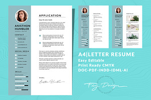 A4-Letter CV Resume Templates Vol 02