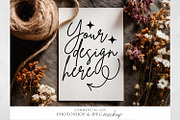 Dark Linen Dried Flower Card Mockup, an Advertising Mockup by illuztrate (Thumbnail 1 of 2)