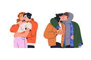 Love couples kiss with passion set, a Person Illustration by Good Studio (Thumbnail 2 of 19)