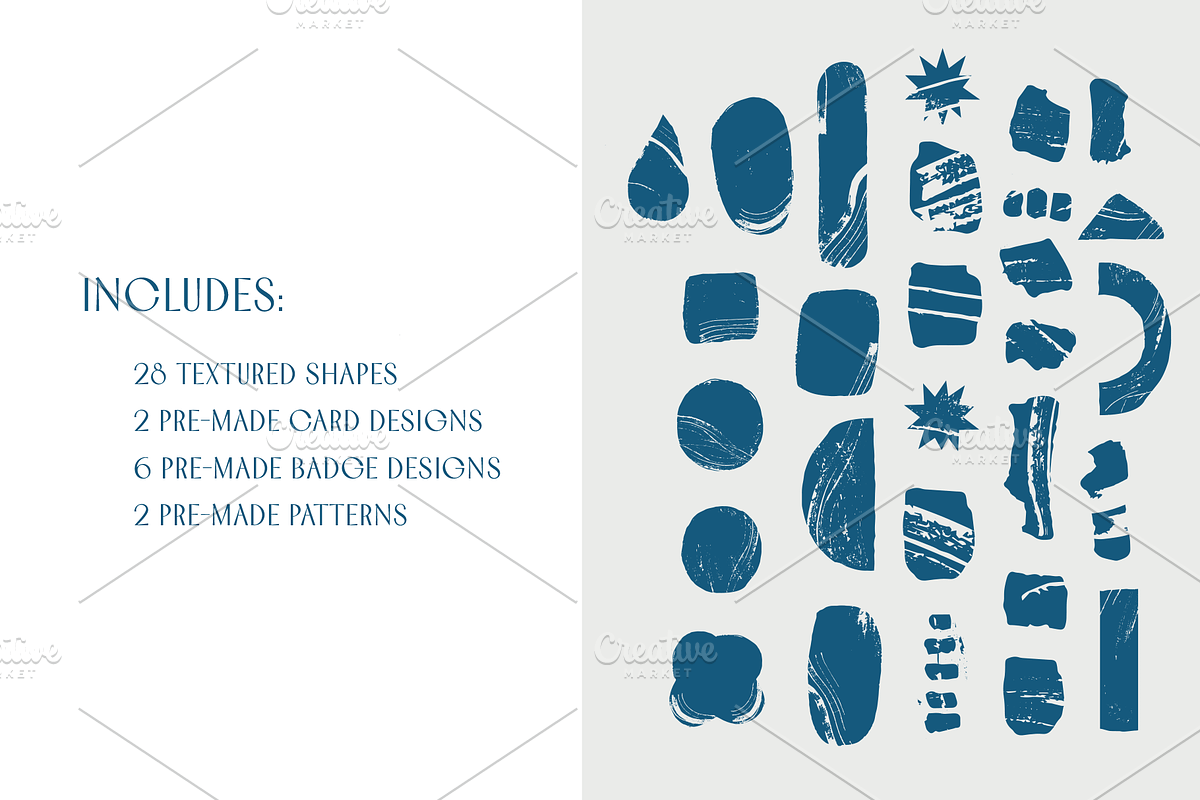 Textured Shapes & Badges Set, a Texture Illustration by Mere Hunter (Photo 6 of 10)