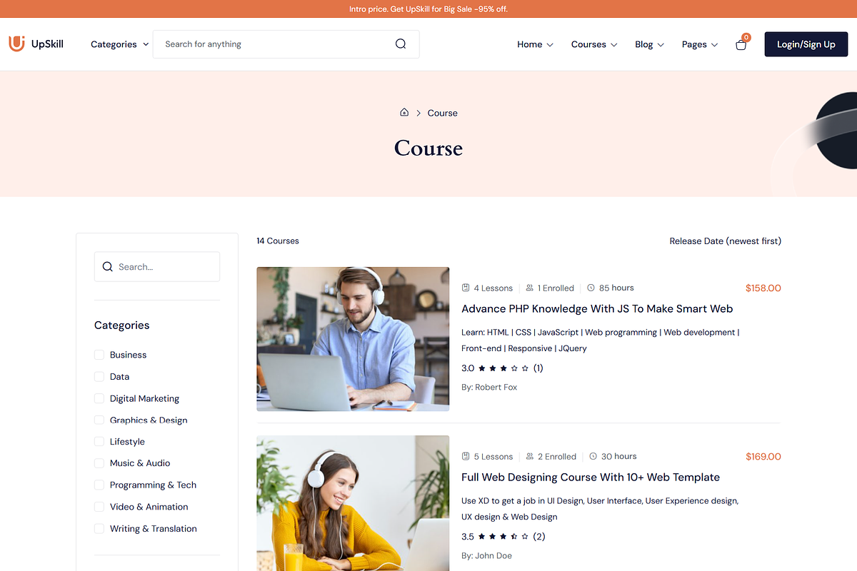 Education Online Courses LMS, a WordPress Template by Elite Templates (Photo 2 of 12)
