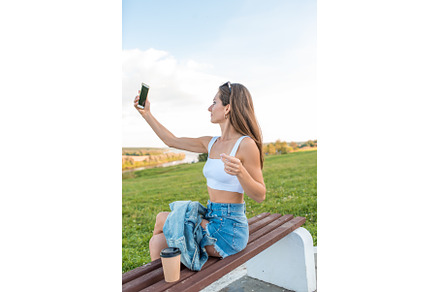 womanish girl city summer, sits, a Person Photo by byswat