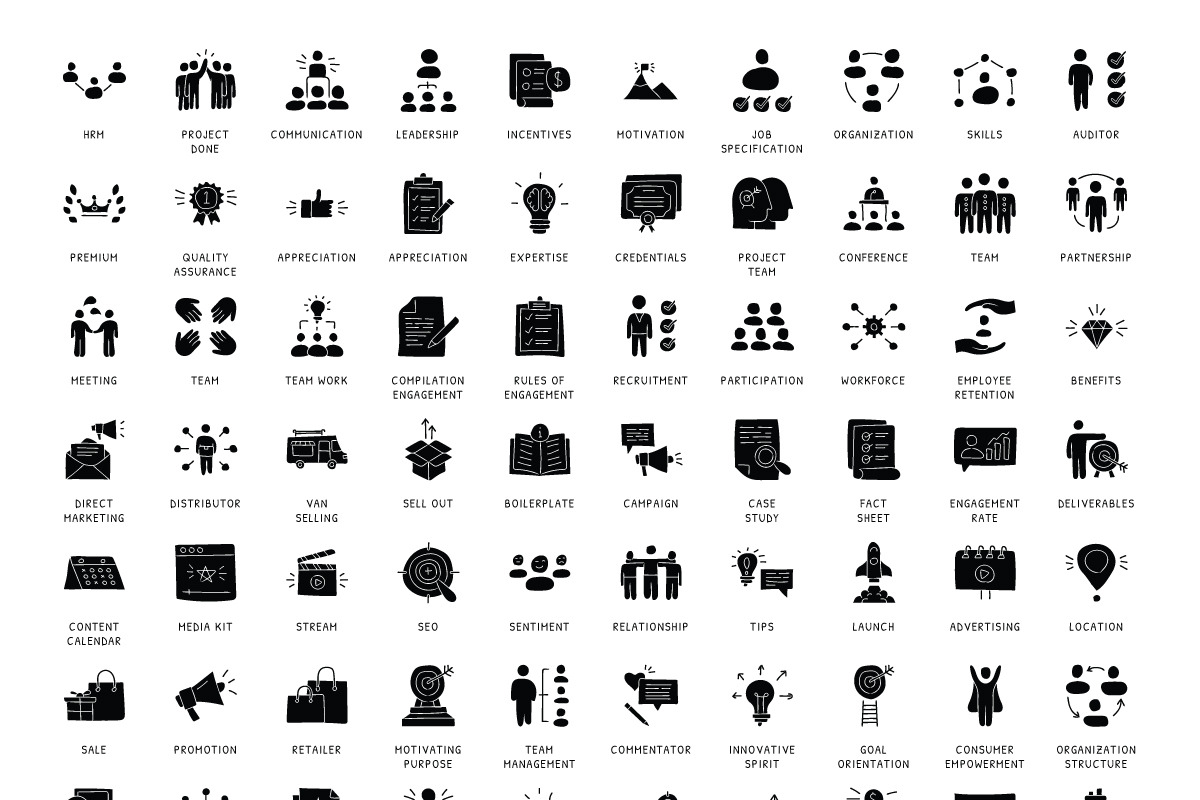 600 Business Concept Doodle Icons, a Solid Icon by vectorstank (Photo 4 of 4)