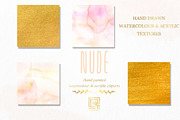 Nude & gold. Watercolor clipart, a Texture Illustration by LABFcreations (Thumbnail 8 of 11)