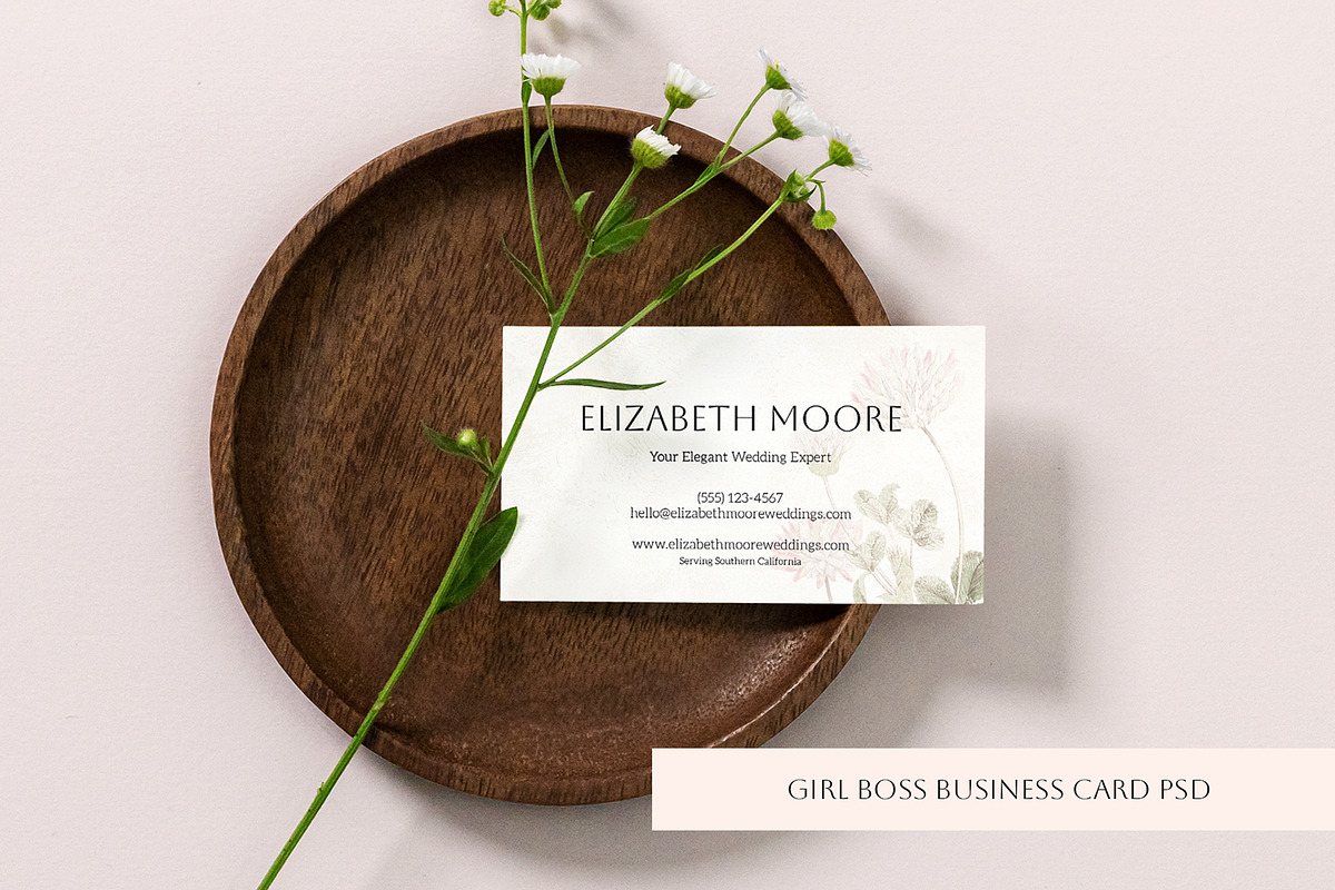 Feminine Business Card, a Business Card Template by Bloomart Studio (Photo 1 of 3)