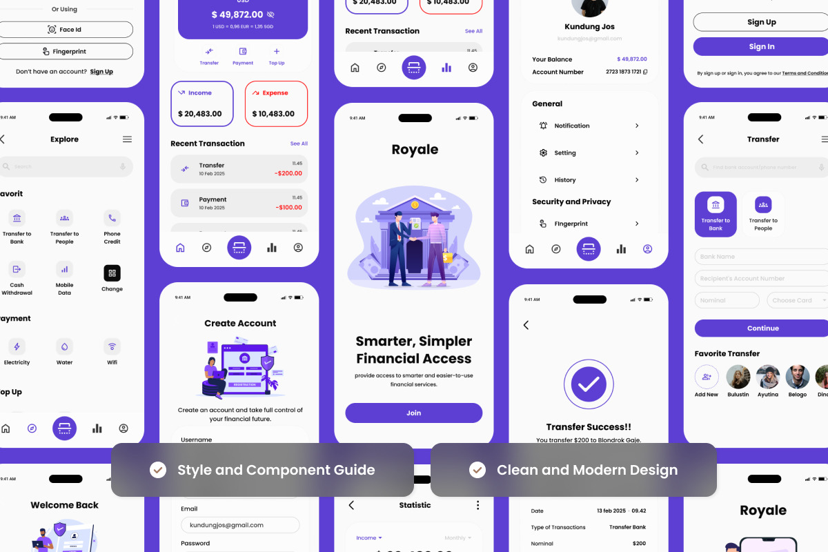 Royale - Digital Banking App UI Kit, an App Template by twinstd (Photo 3 of 5)