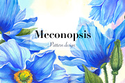 Meconopsis flowers Seamless Pattern, a Pattern Graphic by Yana Dobrik (Thumbnail 1 of 11)