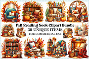 Fall Reading Nook Clipart Bundle, an Illustration by Craft Nest (Thumbnail 1 of 5)