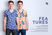 Men's Vneck Tshirt Mockup, a Shirt Mockup by Designertale (Thumbnail 8 of 12)