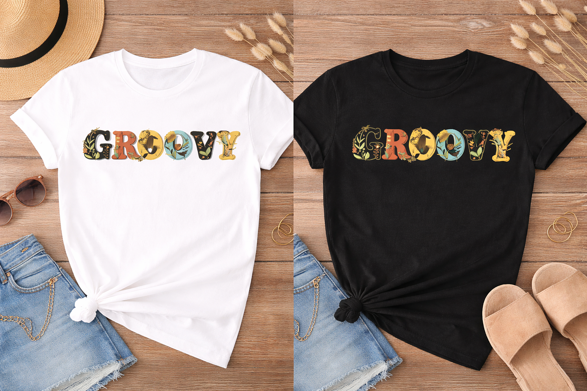 Groovy Retro Floral Typography, a Sport Illustration by Gfx_Store (Photo 3 of 3)