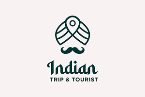 turban hat with pin map logo, a Branding & Logo Template by funpixel