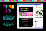 Neon Thank You Card - Edit in Canva, a Business Card Template by SunshineStudioBoutique (Thumbnail 4 of 10)