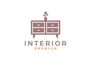 chest  furniture interior logo, a Branding & Logo Template by devastd