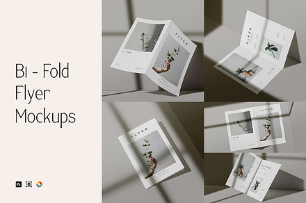 A5 Size Bi Fold Flyer Mockups