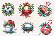 Christmas Sport Balls Sublimation PN, an Illustration by CreationArt (Thumbnail 6 of 6)