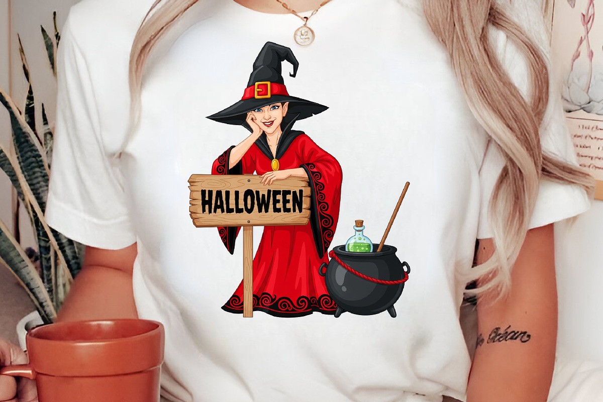 Halloween Cauldron Witch PNG, an Illustration by Craft Nest (Photo 2 of 6)