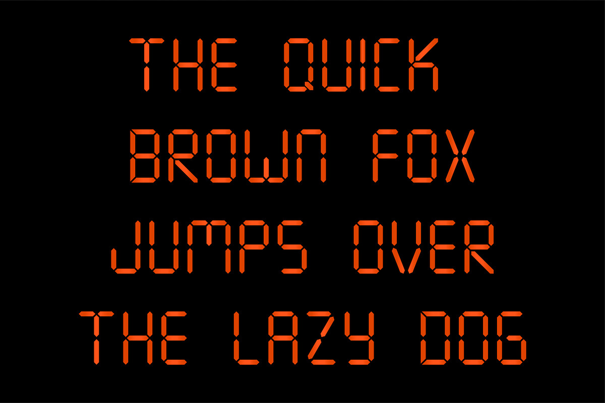 7 Segment Display Font, a Script Font by Krafti Lab (Photo 3 of 3)