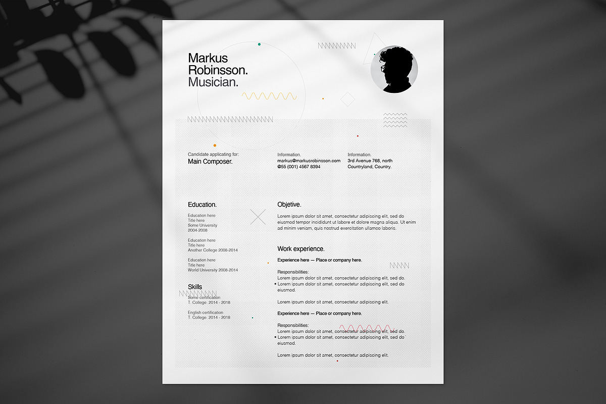 Minimal Creative Resume Pack by Srg, a Resume Template by Srg® (Photo 9 of 11)