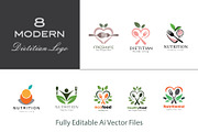 Modern Dietitian Logo Collection, a Branding & Logo Template by YUDesignStore (Thumbnail 1 of 13)