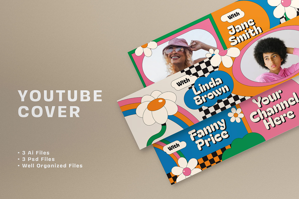 Colorful Modern YouTube Cover, a Social Media Template by graphicook